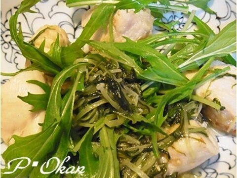 塩麹ムネ肉と水菜の炒め物
